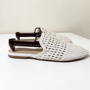 Restricted White Woven Mules Women’s Size 8